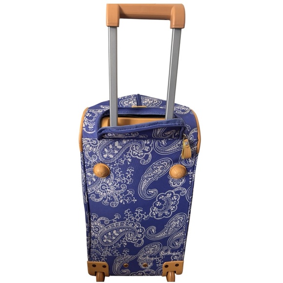 NWOT Y2K Liz Claiborne Purple Paisley Travel Rolling Duffle Bag - Picture 2 of 4